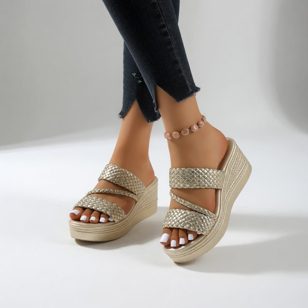 Bramley | The Woven Crossover Wedge Mule