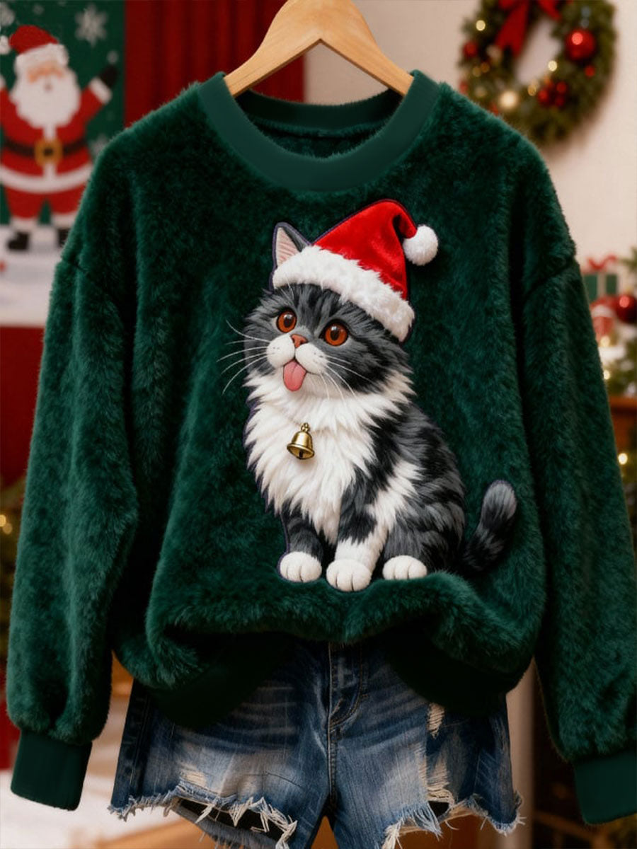 FROST | CHRISTMAS CAT FLANNEL HOODIE