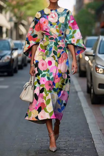 Élavie Sculpting Floral Grace Dress