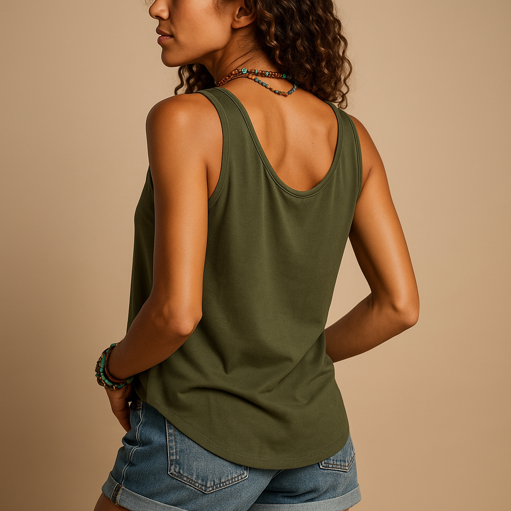 Cecily | The Sleeveless Button V-Neck Top