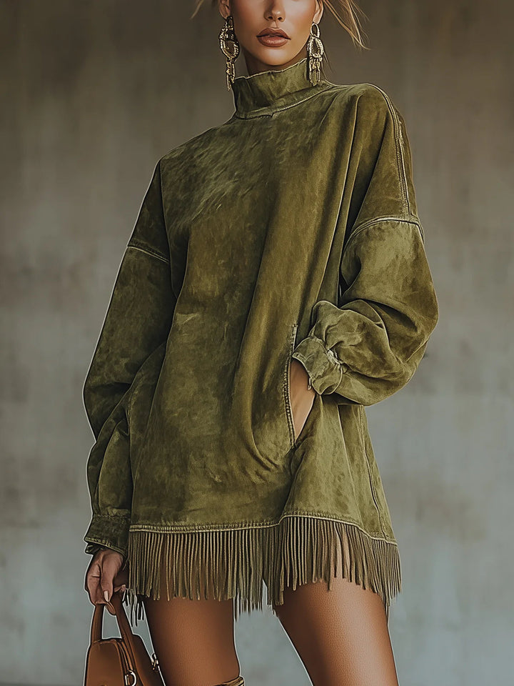 The Marlow | Soft Suede Fringe Dress