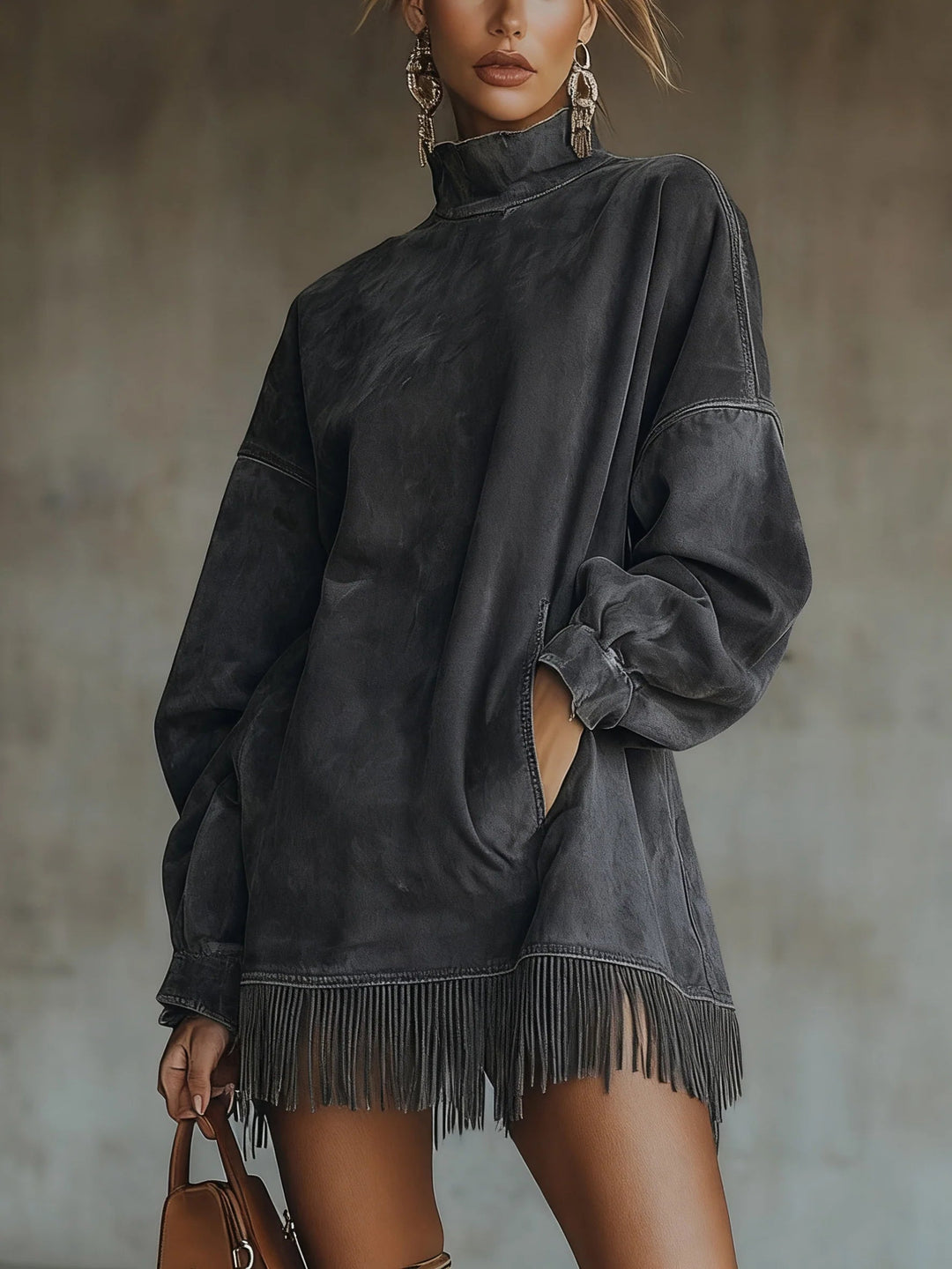 The Marlow | Soft Suede Fringe Dress