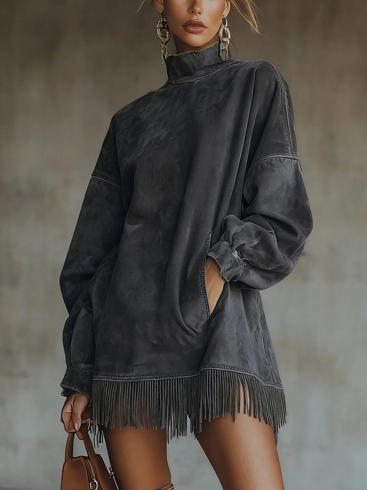 The Marlow | Soft Suede Fringe Dress
