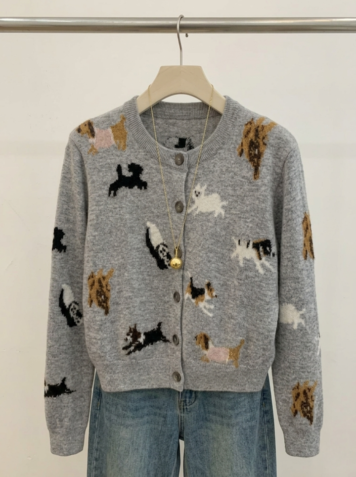 Winnie | The Embroidered Dog Cardigan
