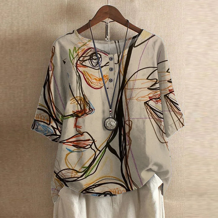 Lavinia | The Vintage Floral Short-Sleeve Blouse