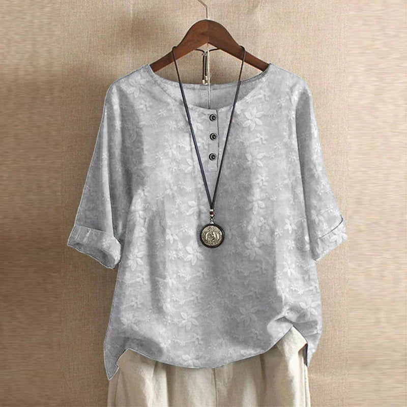 Lavinia | The Vintage Floral Short-Sleeve Blouse