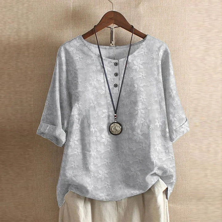 Lavinia | The Vintage Floral Short-Sleeve Blouse