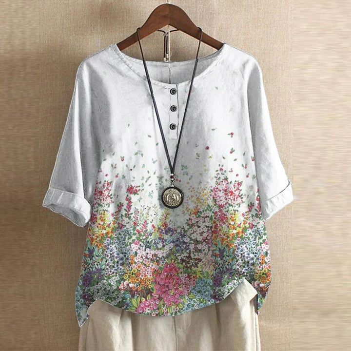 Lavinia | The Vintage Floral Short-Sleeve Blouse