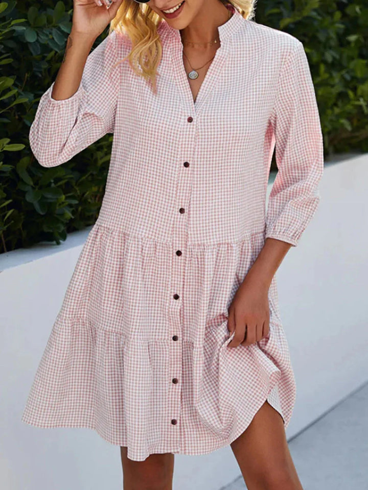 Clara | Classic Gingham Midi Dress