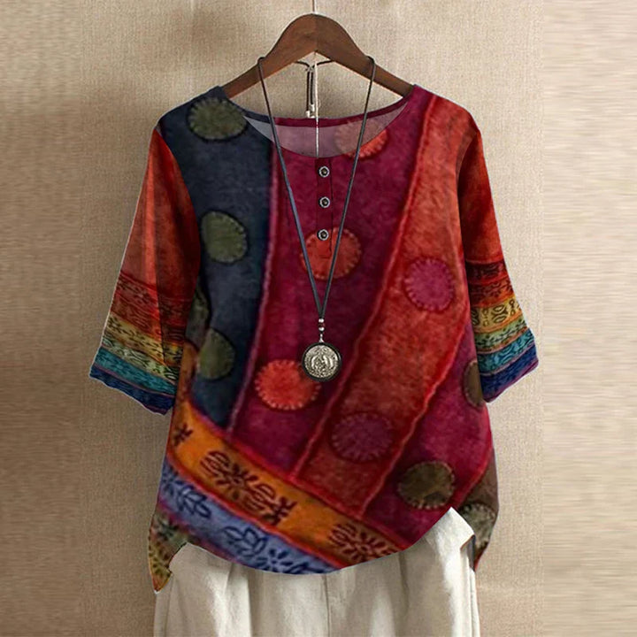 Lavinia | The Vintage Floral Short-Sleeve Blouse