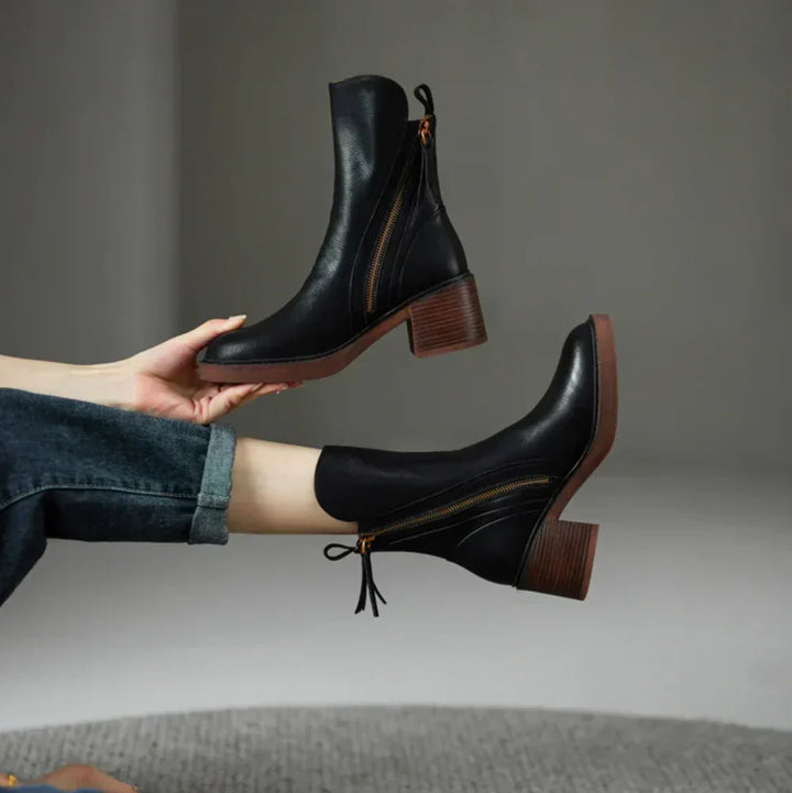 LEONIRA™ | LEATHER ANKLE BOOTS