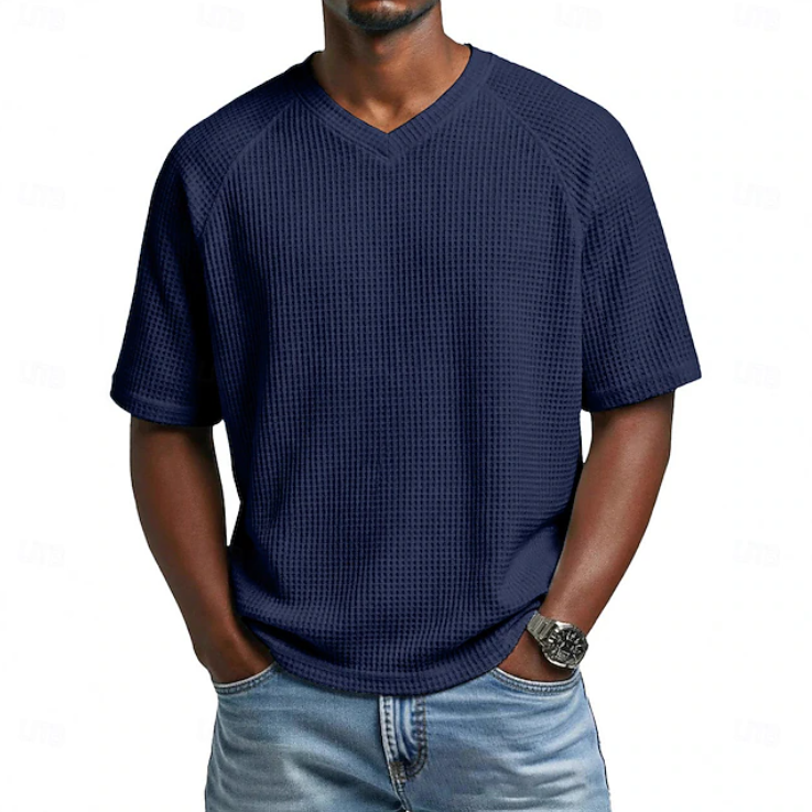 Kenwick | The Waffle Texture V-Neck Shirt