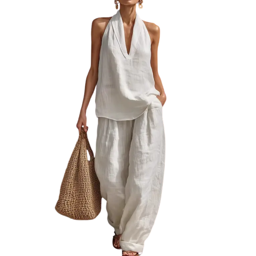 Celestine | The Halter Neck Wide-Leg Two-Piece Set