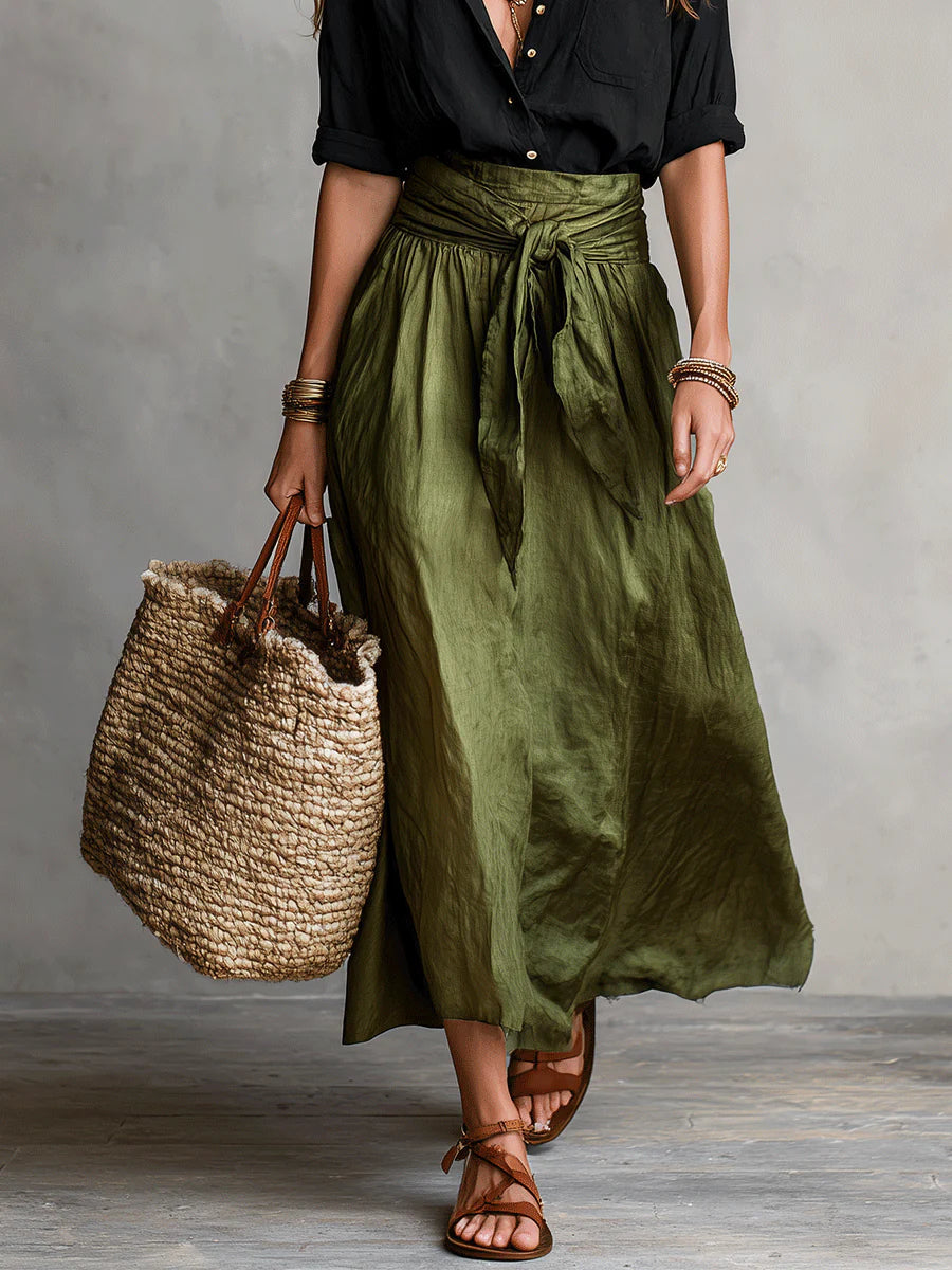 Hadleigh | The Button Shirt and Midi Skirt Two-Piece Set