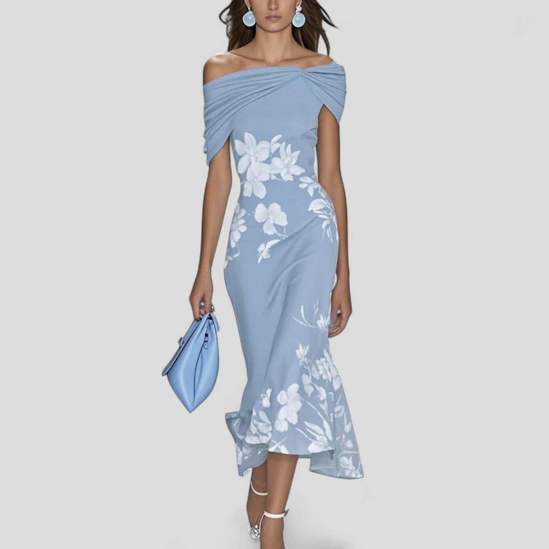 Evangeline | The Statement Print Midi Dress