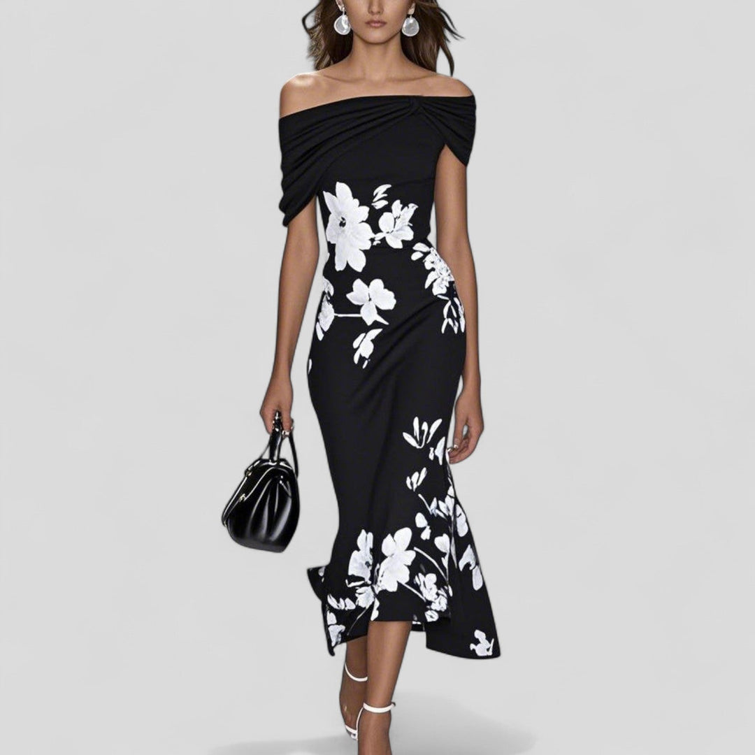 Evangeline | The Statement Print Midi Dress