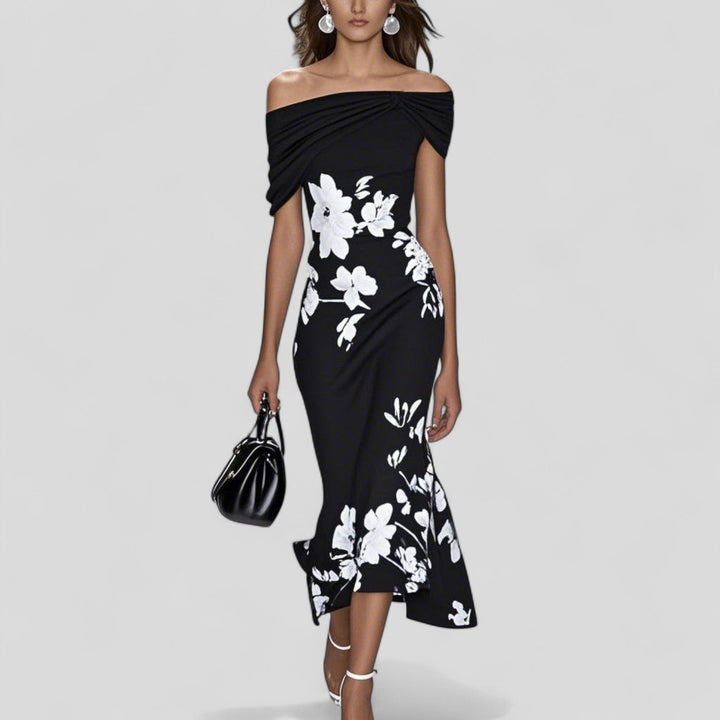Evangeline | The Statement Print Midi Dress