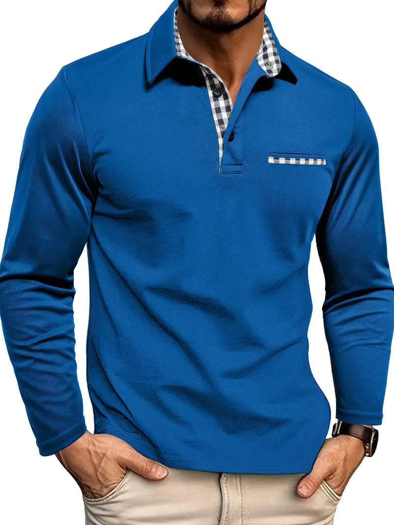 Barnaby | Checked Long-Sleeve Polo