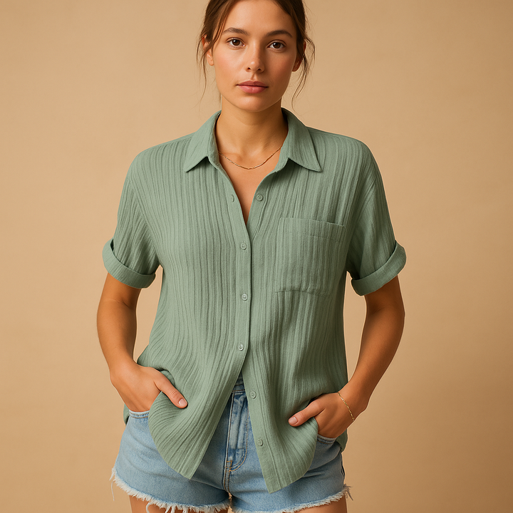 Celeste | The Textured Short-Sleeve Casual Shirt