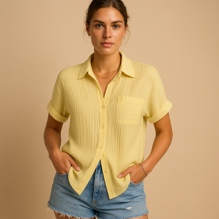 Celeste | The Textured Short-Sleeve Casual Shirt