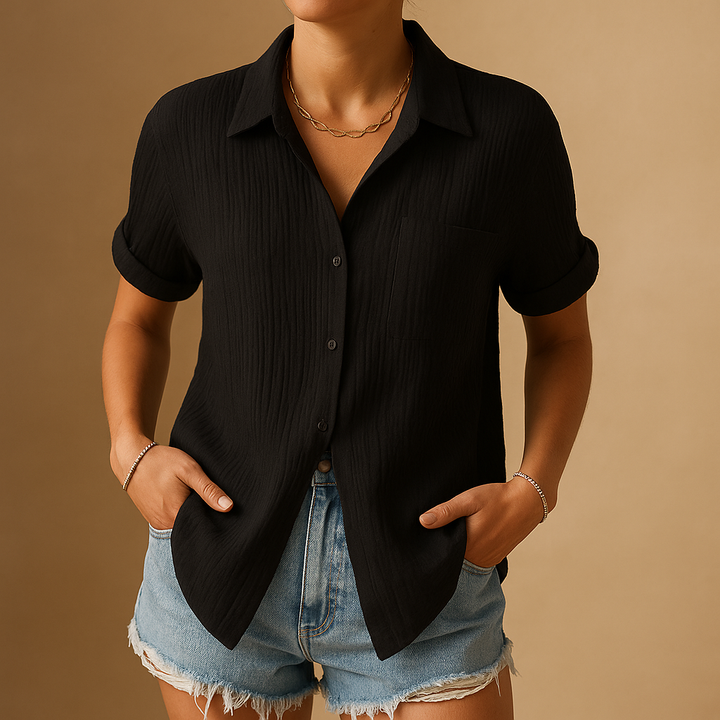 Celeste | The Textured Short-Sleeve Casual Shirt