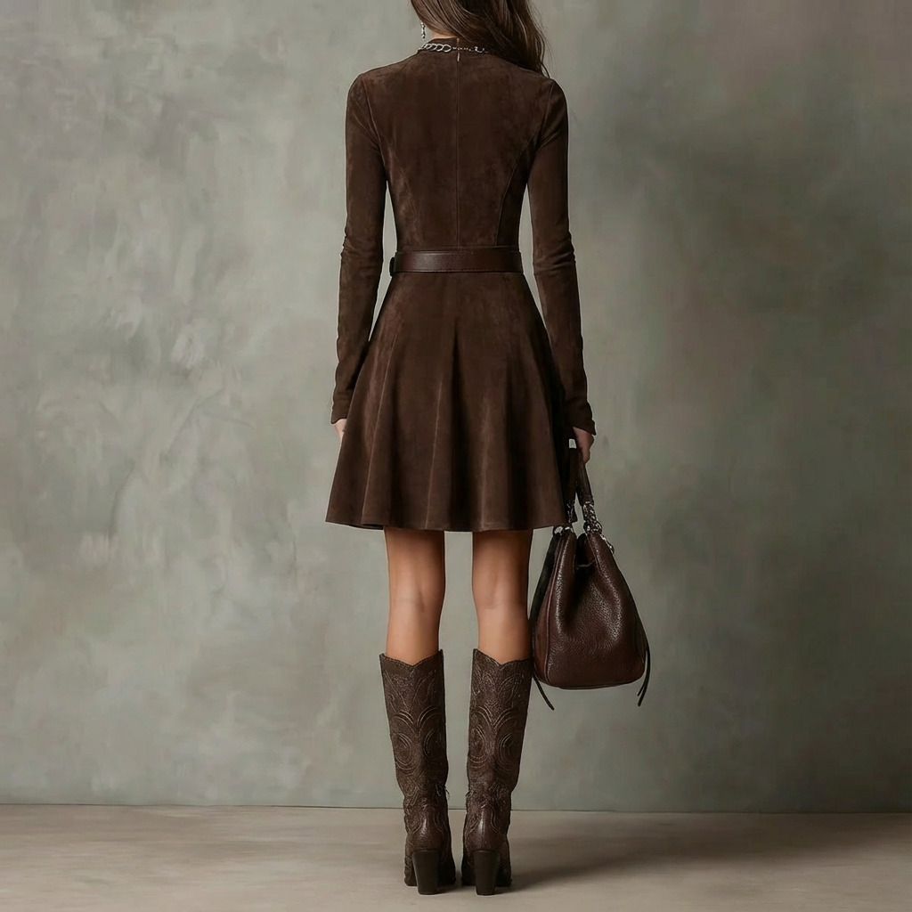 JASMIN | SUEDE MINI DRESS + FREE BELT
