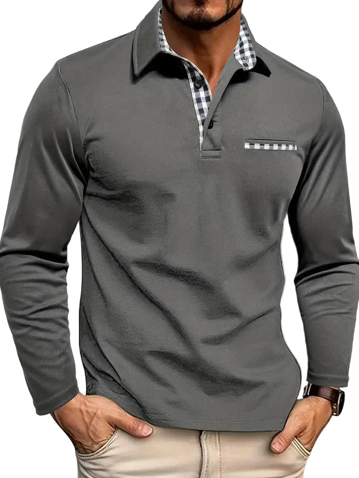 Barnaby | Checked Long-Sleeve Polo
