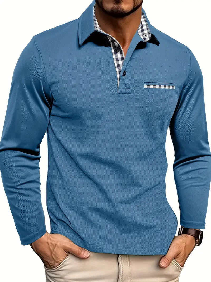 Barnaby | Checked Long-Sleeve Polo