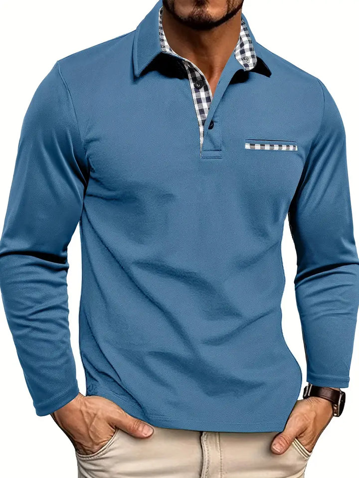 Barnaby | Checked Long-Sleeve Polo