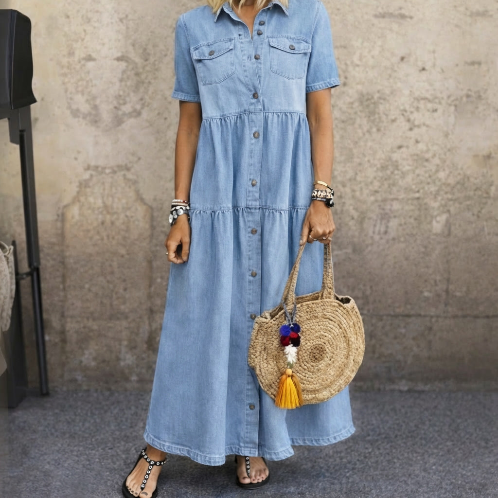 Cordelia | The Button-Front Tiered Midi Dress