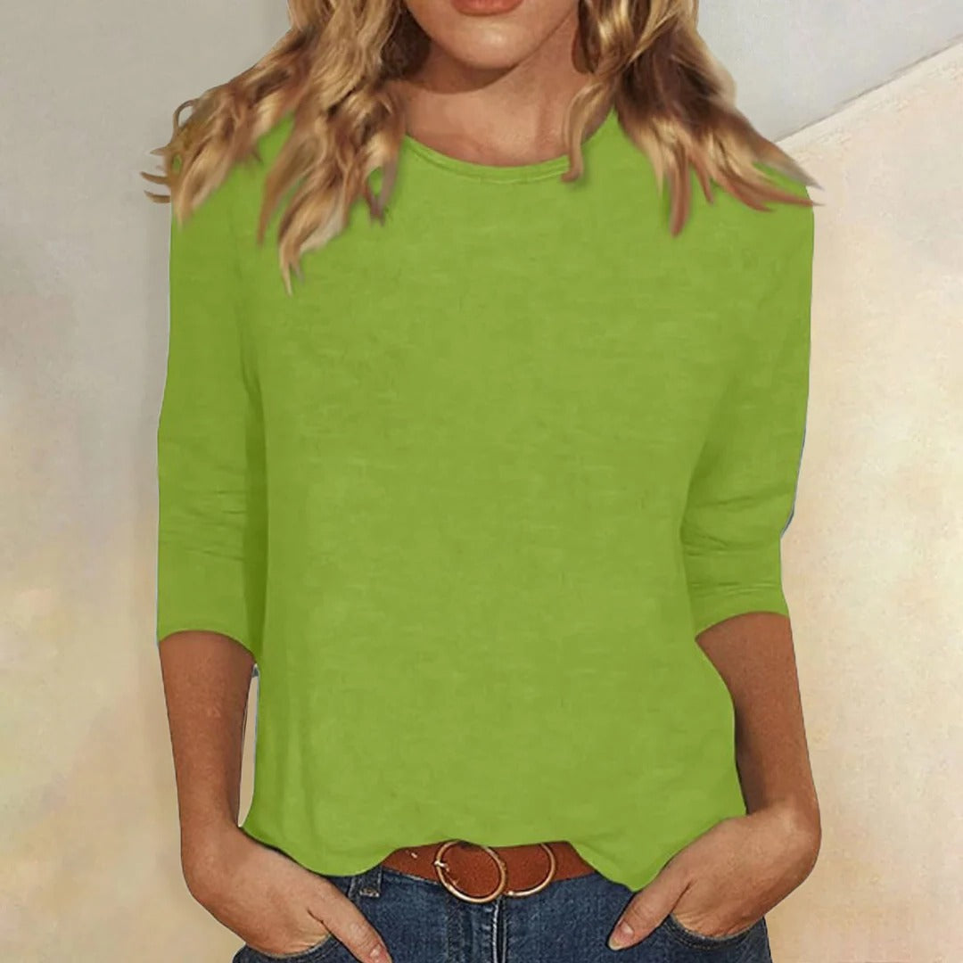 Rosemary | The Three-Quarter Sleeve Crew Neck Top