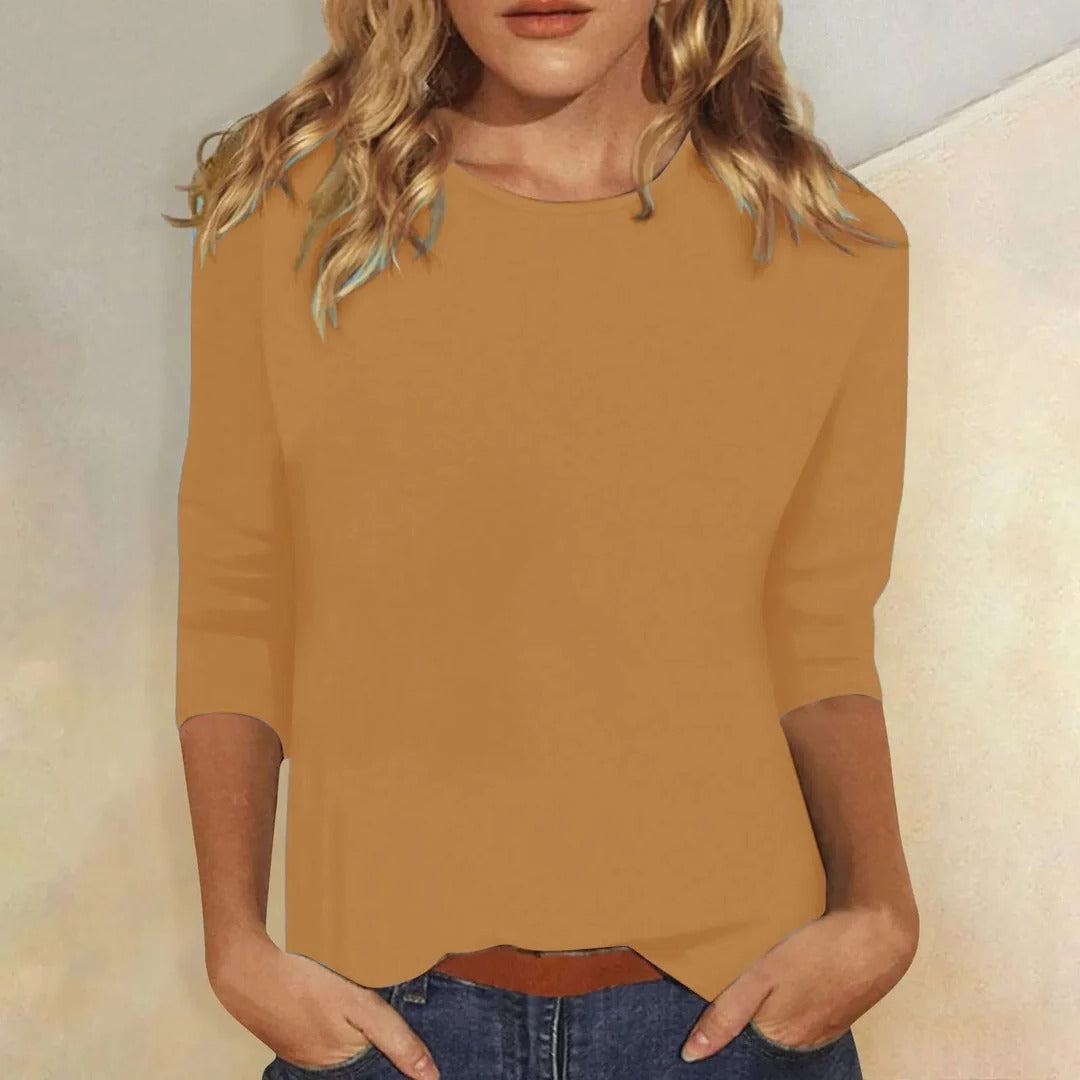 Rosemary | The Three-Quarter Sleeve Crew Neck Top