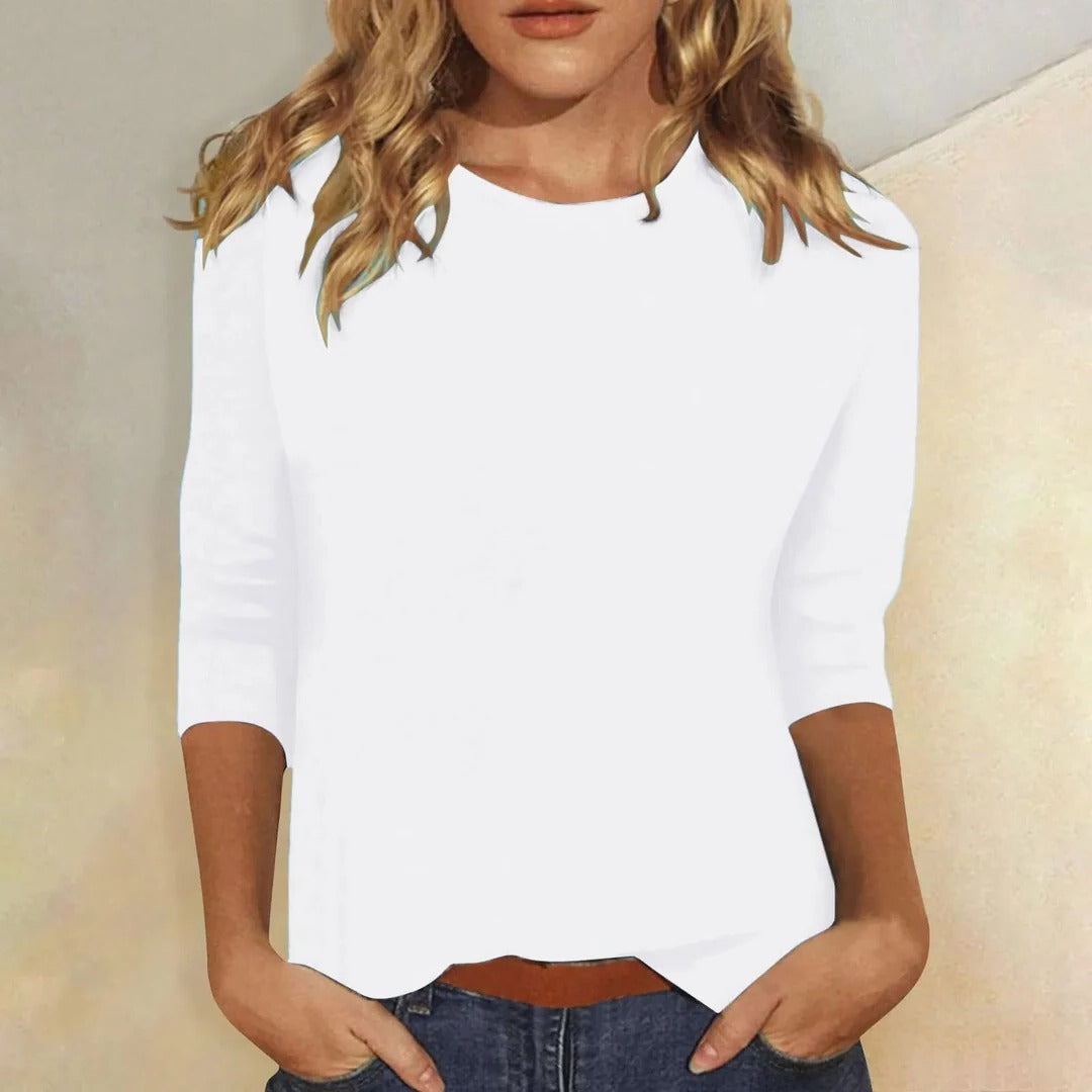 Rosemary | The Three-Quarter Sleeve Crew Neck Top