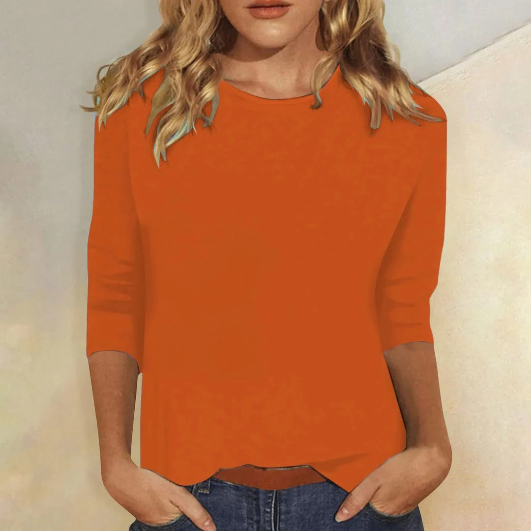 Rosemary | The Three-Quarter Sleeve Crew Neck Top