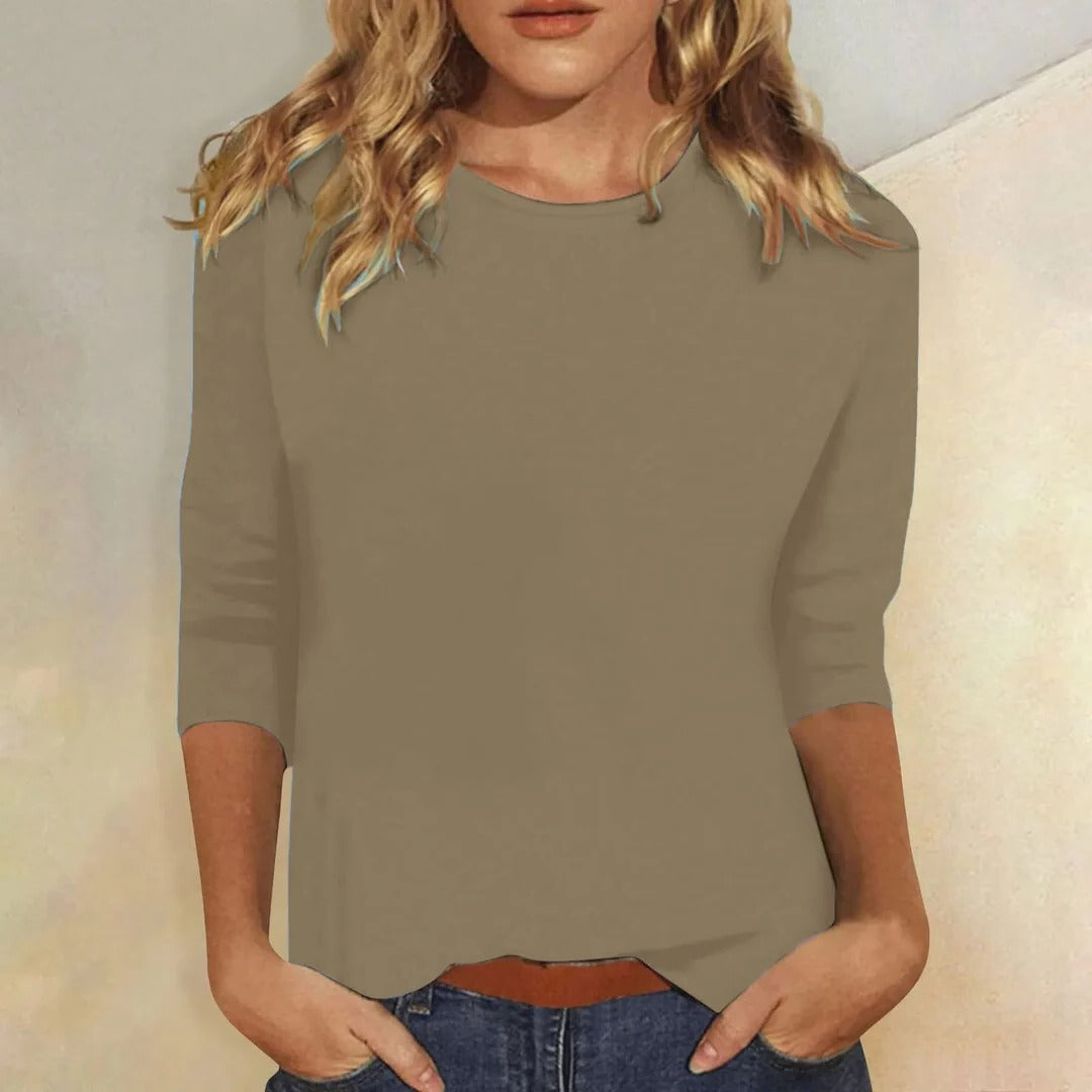 Rosemary | The Three-Quarter Sleeve Crew Neck Top