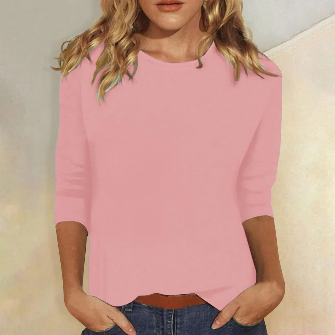 Rosemary | The Three-Quarter Sleeve Crew Neck Top