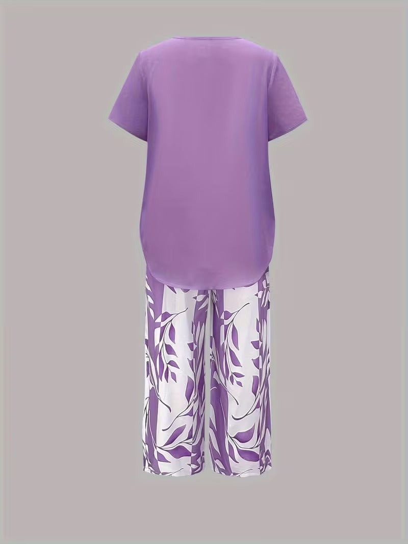 Rosalind | Leaf Print Two-Piece Set