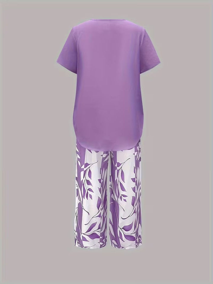 Rosalind | Leaf Print Two-Piece Set
