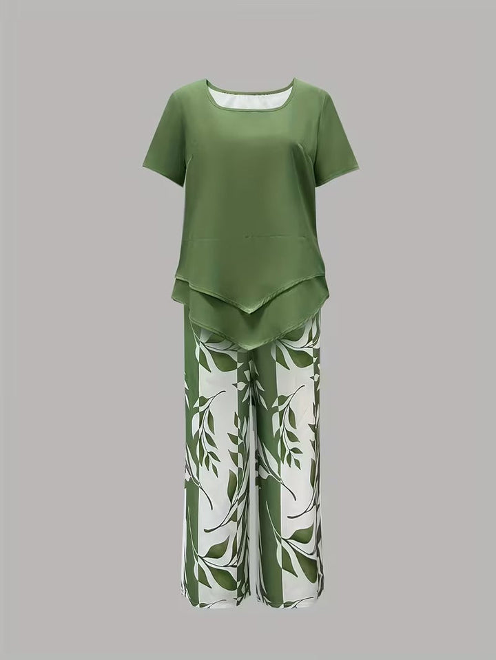Rosalind | Leaf Print Two-Piece Set
