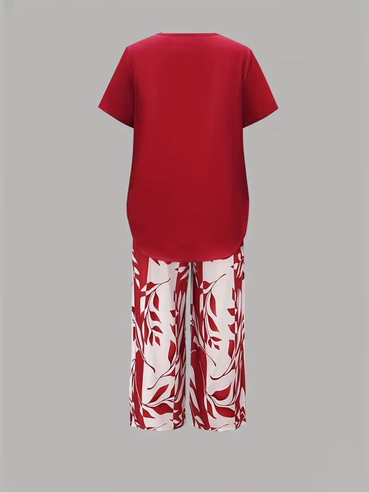 Rosalind | Leaf Print Two-Piece Set