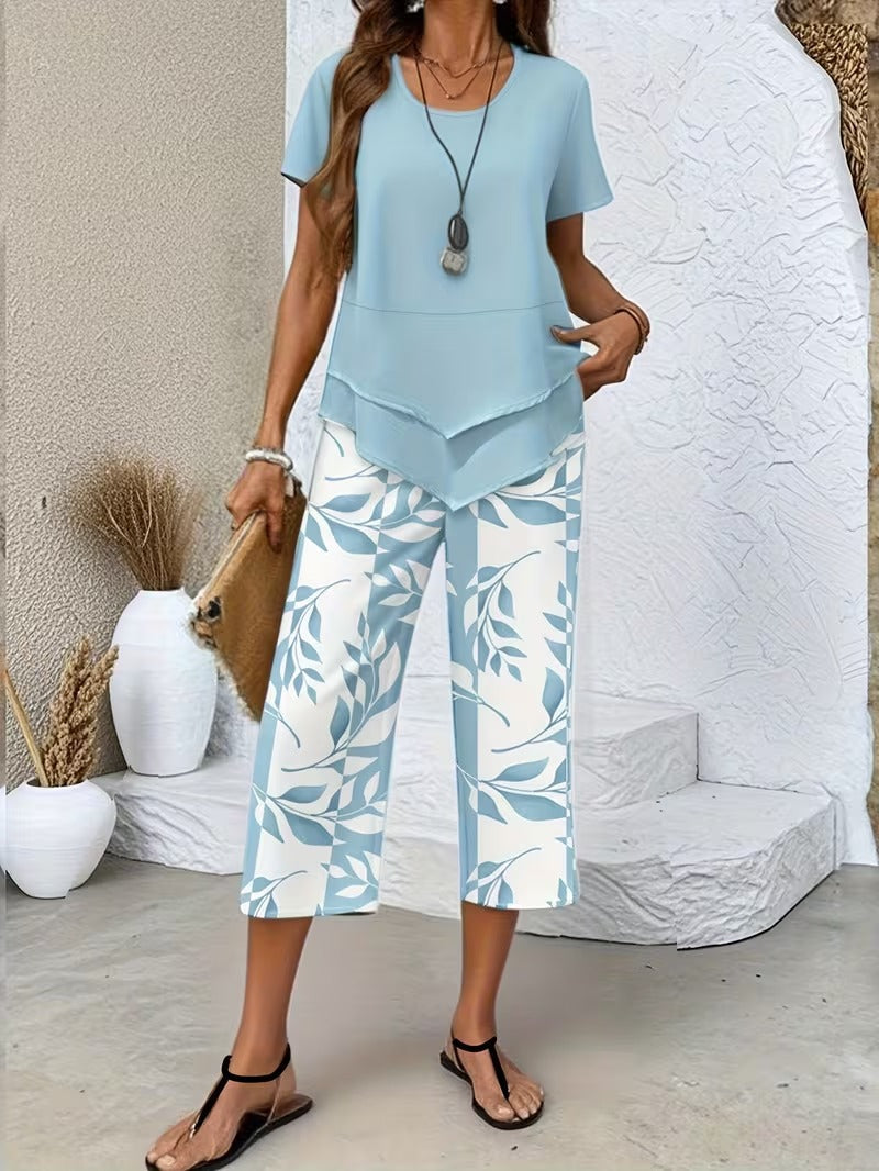 Rosalind | Leaf Print Two-Piece Set