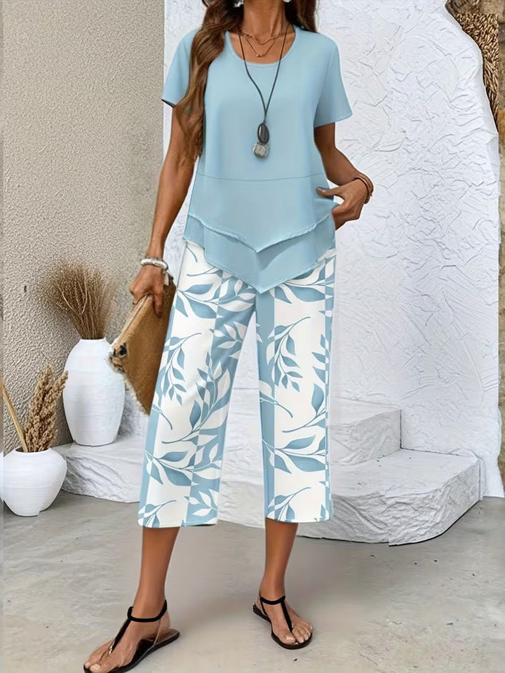 Rosalind | Leaf Print Two-Piece Set