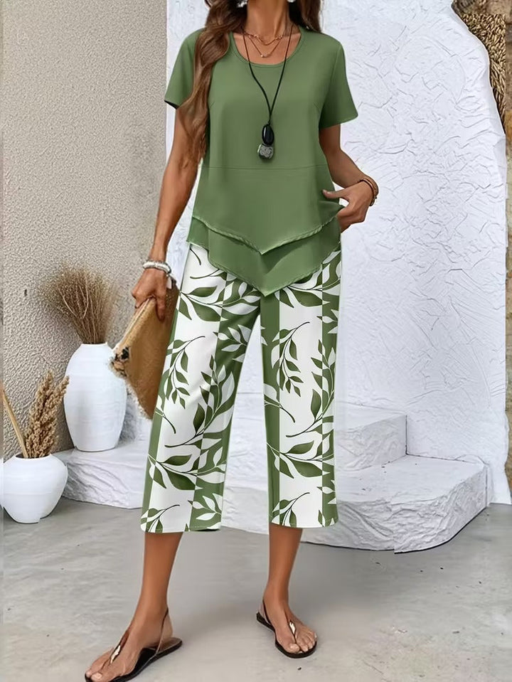 Rosalind | Leaf Print Two-Piece Set
