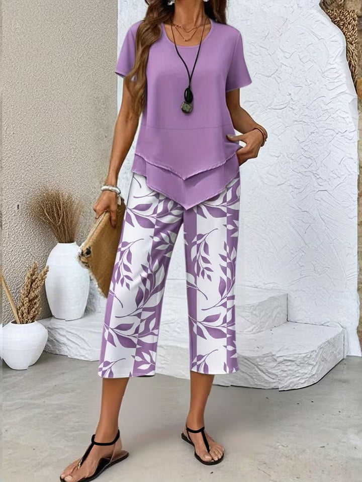 Rosalind | Leaf Print Two-Piece Set