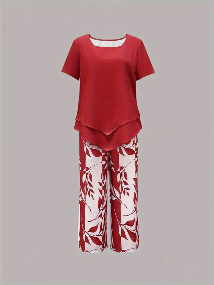 Rosalind | Leaf Print Two-Piece Set