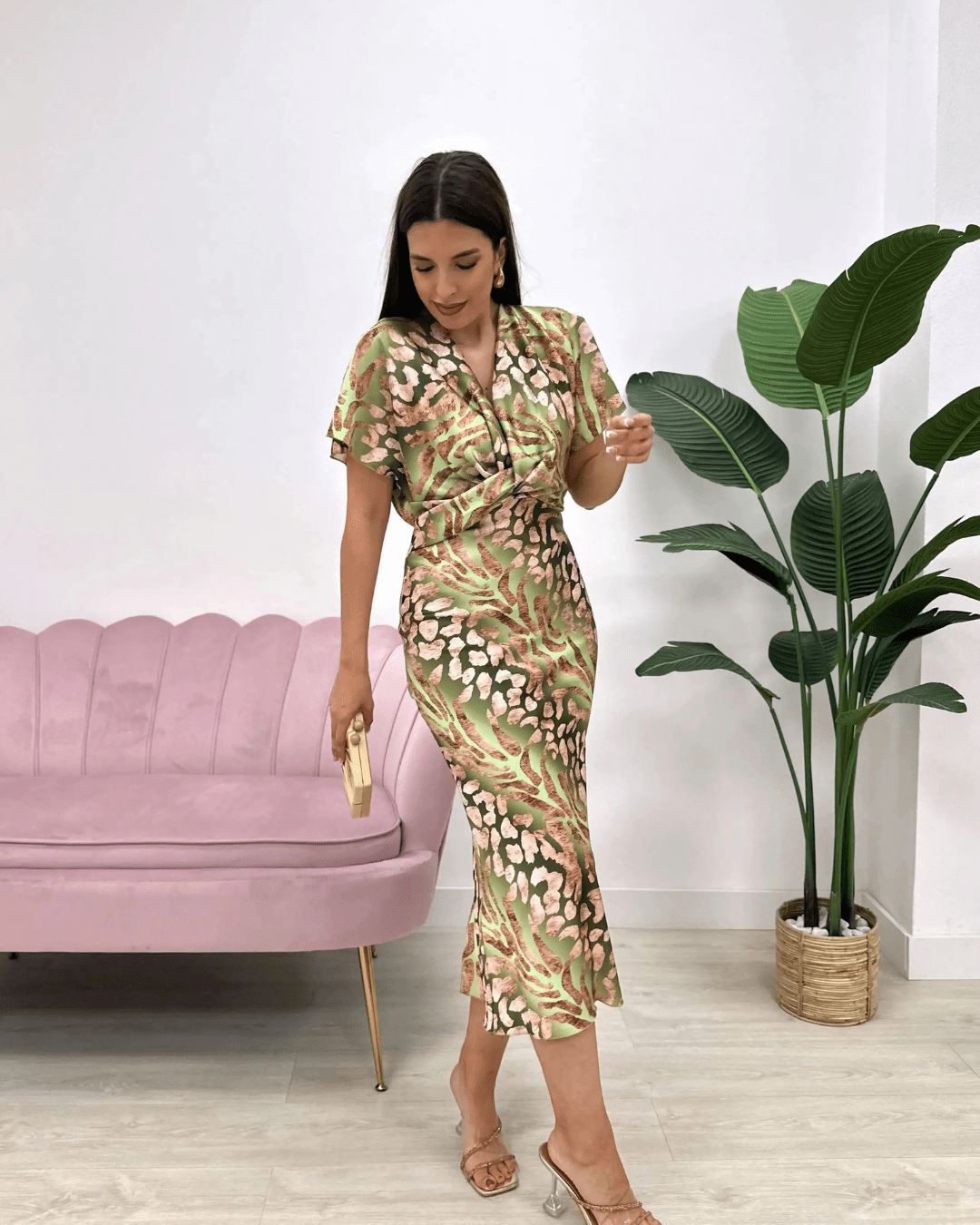GraceFlow Wrap Dress