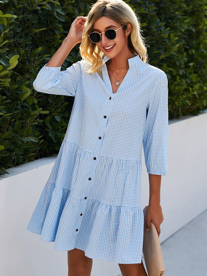 Clara | Classic Gingham Midi Dress