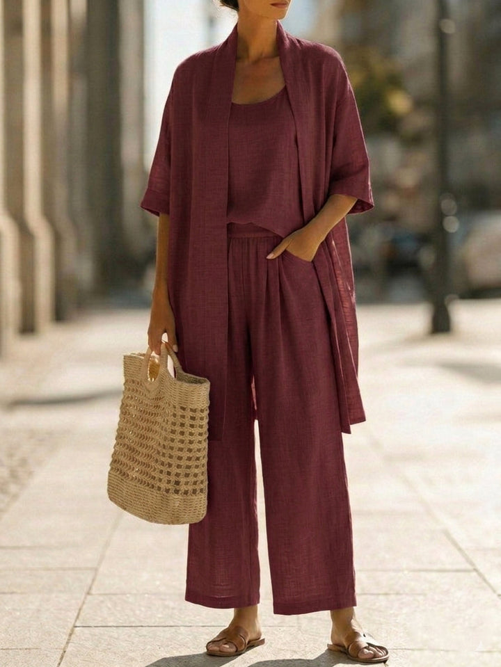 Cecily | Linen-Cotton Three-Piece Set