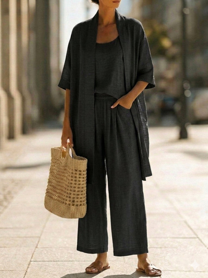 Cecily | Linen-Cotton Three-Piece Set