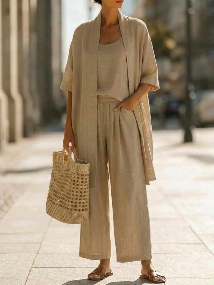 Cecily | Linen-Cotton Three-Piece Set